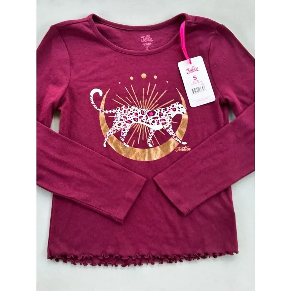 🎉5 for $45🎉 NWT Justice top shirt long sleeve gurls size S 7-8